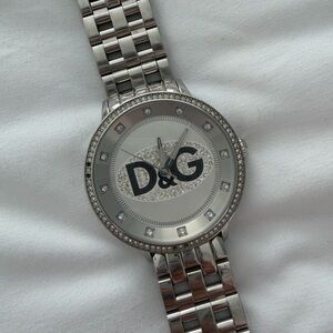 D&G Silver Women's Watch with Crystal Accents
